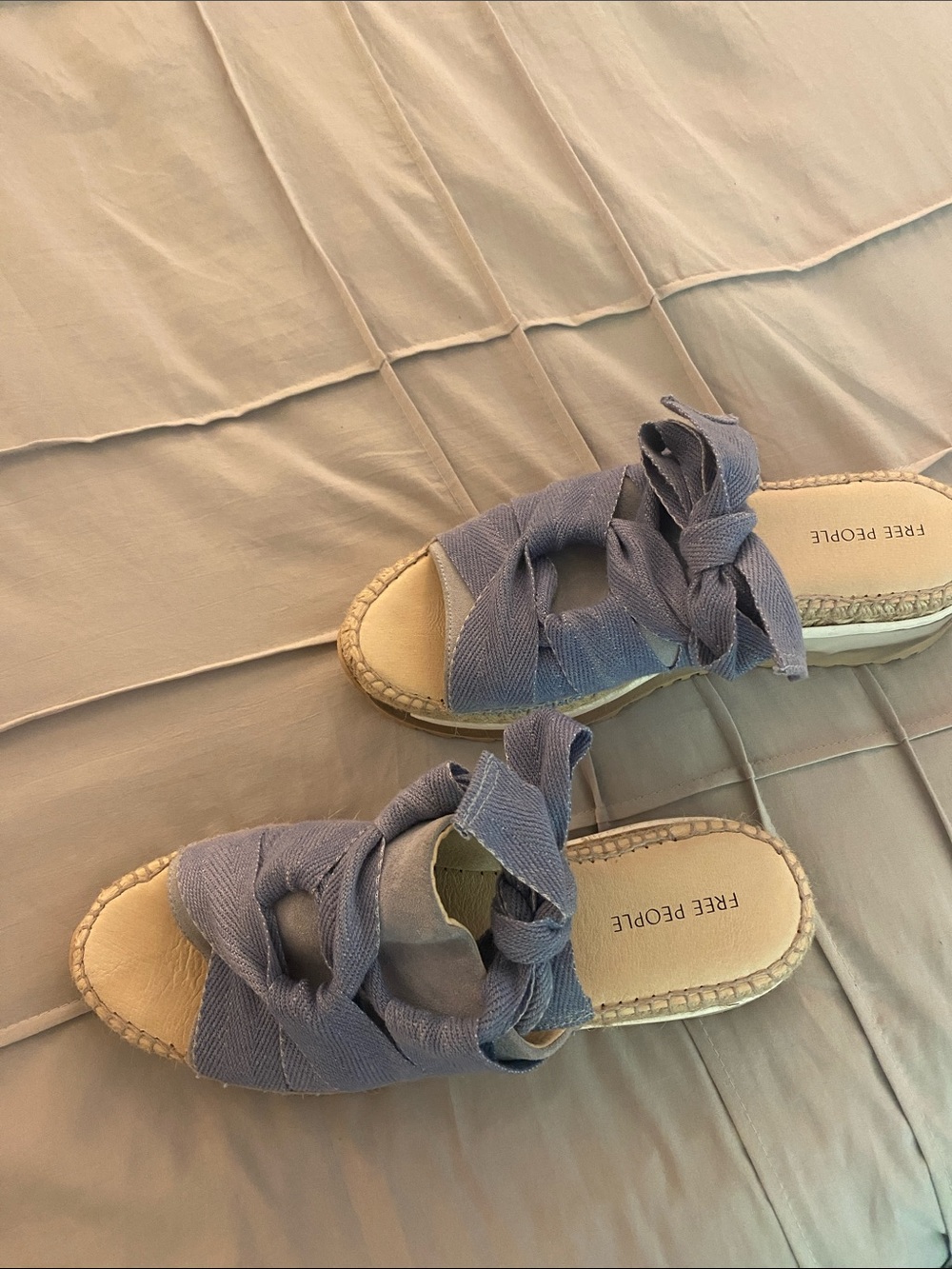 Free People Light Blue Knotted Espadrille Platform Slides EU size 40 - Picture 2 of 4